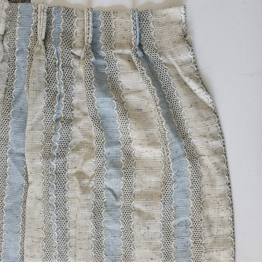 Vintage 1970s Scandinavian Style Natural Woven Fibers Fabric Drape Curtains Pair